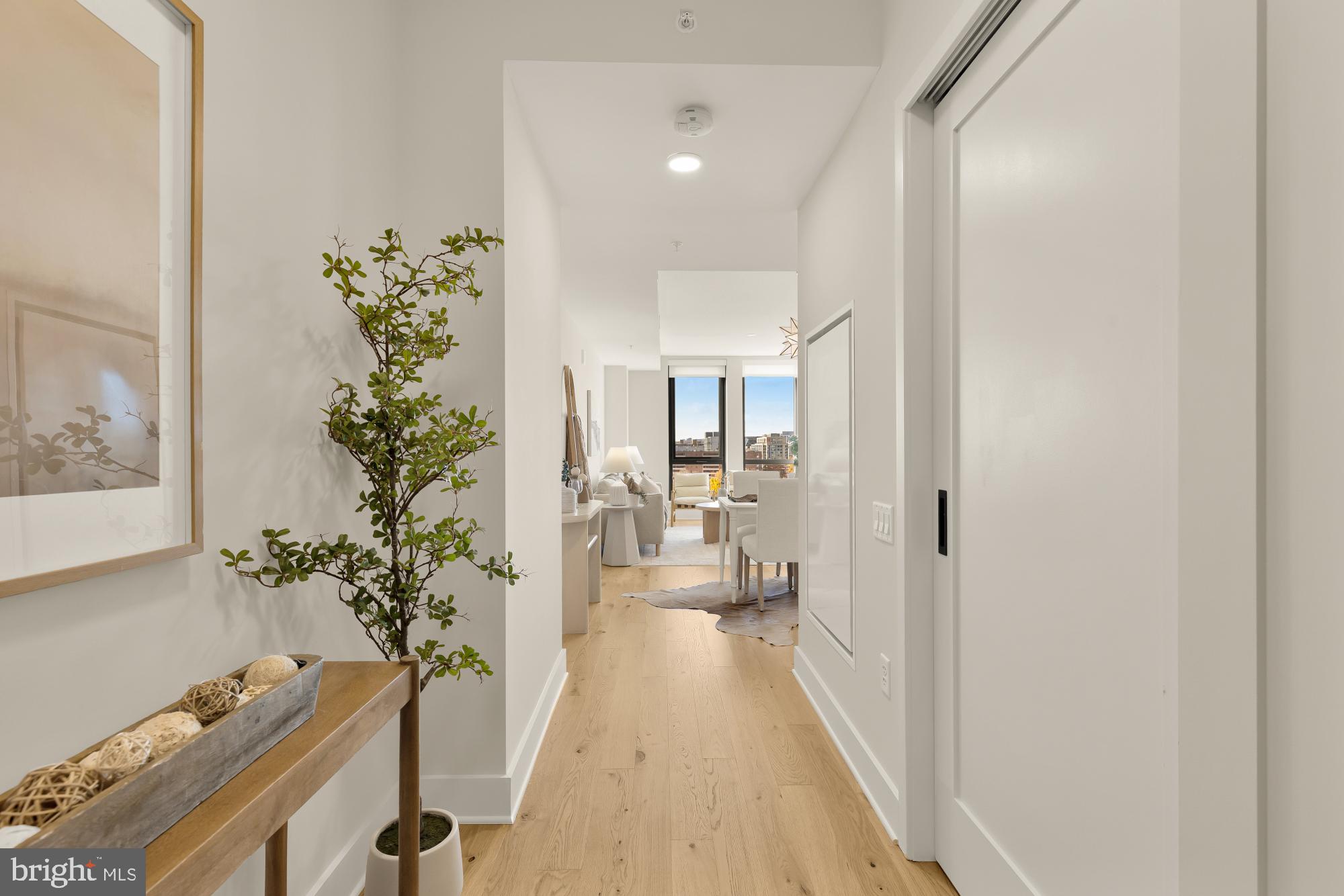 1211 Van Street Southeast, Unit 718 Washington, DC 20003 - Photo 4 of 43 a view of a hallway with a potted plant