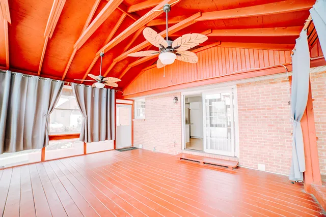 a view of a lake with a yard