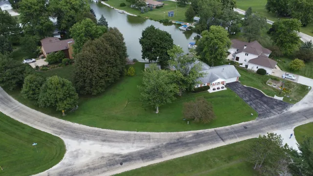 an aerial view of a house