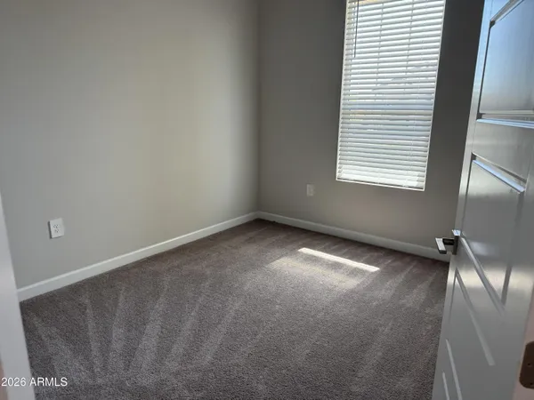 an empty room with closet