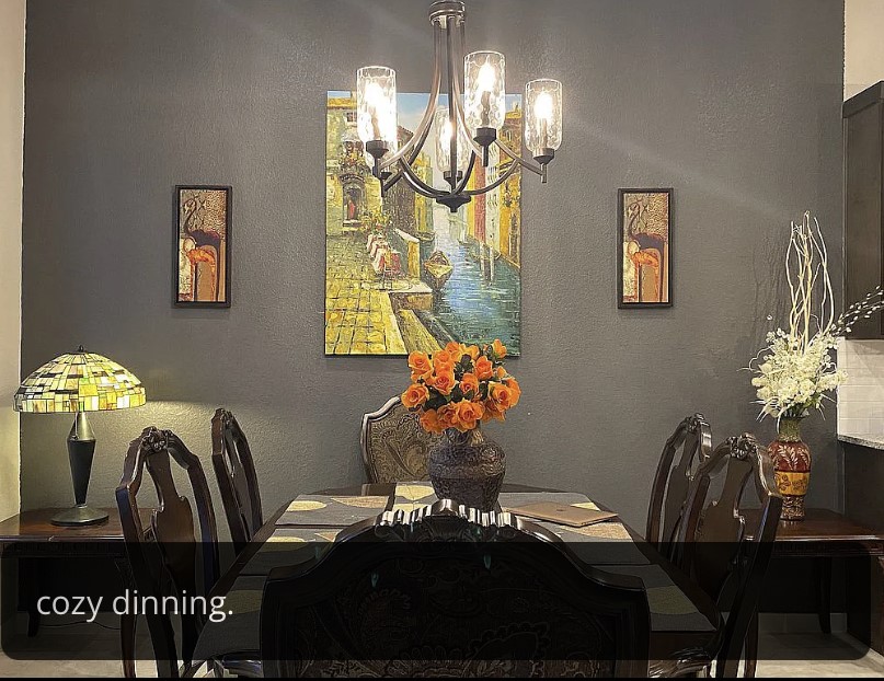 2017 Palmera Ridge Boulevard Leander, TX 78641 - Photo 3 of 6 An inviting dining room features a distinctive chandelier, perfect for intimate gatherings.