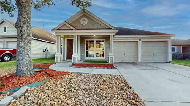 front view of a house with a outdoor space