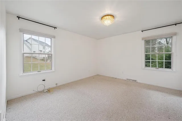 an empty room with a window