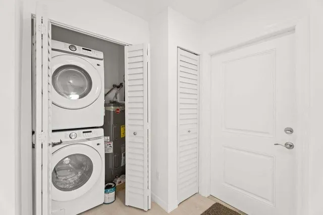 a palm tree sitting on a sidewalk next to a yard