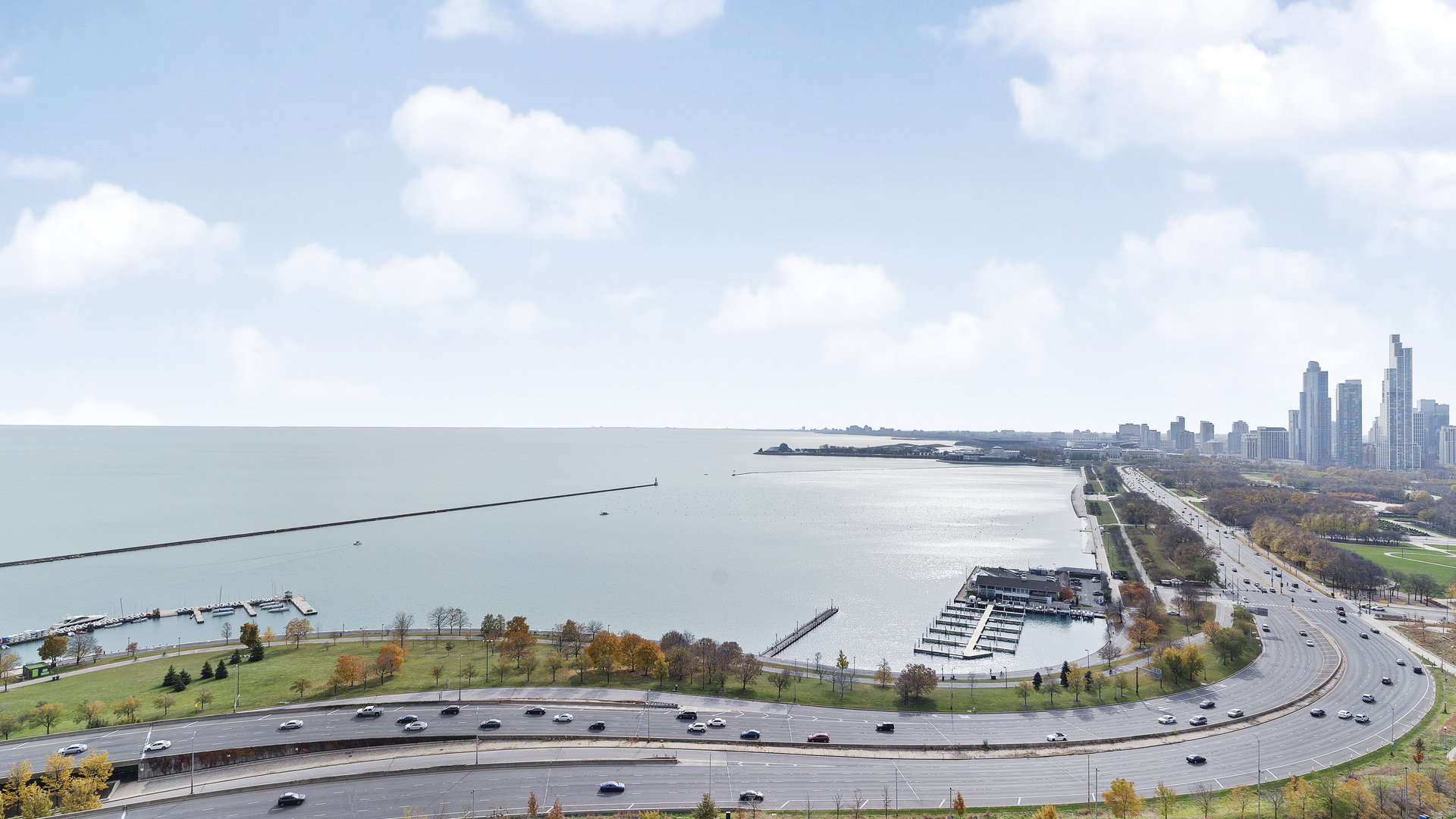 400 East Randolph Street, Unit 1915 Chicago, IL 60601 - Photo 2 of 25 a view of a lake from a balcony