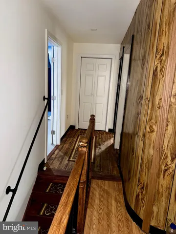 a view of a hardwood and door