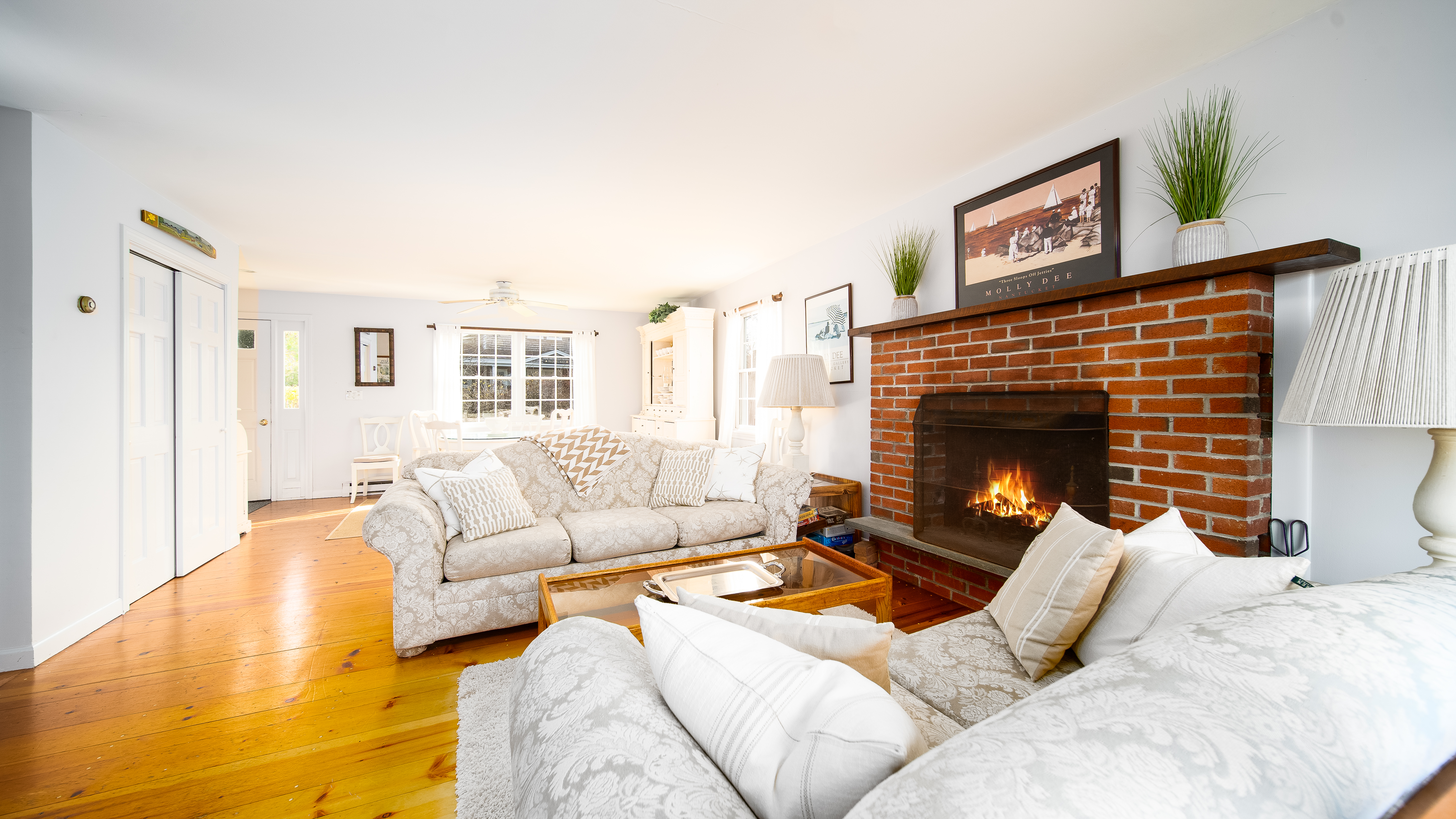 26 Pilgrim Road Nantucket, MA 02554 - Photo 11 of 20 Fireplace in living/dining to right of front door.
