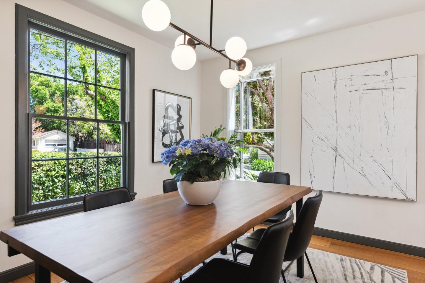 321 Bloomfield Road Burlingame, CA 94010 - Photo 14 of 45 a view of a dining room with furniture window and wooden floor