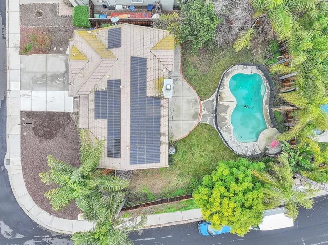 an aerial view of a house