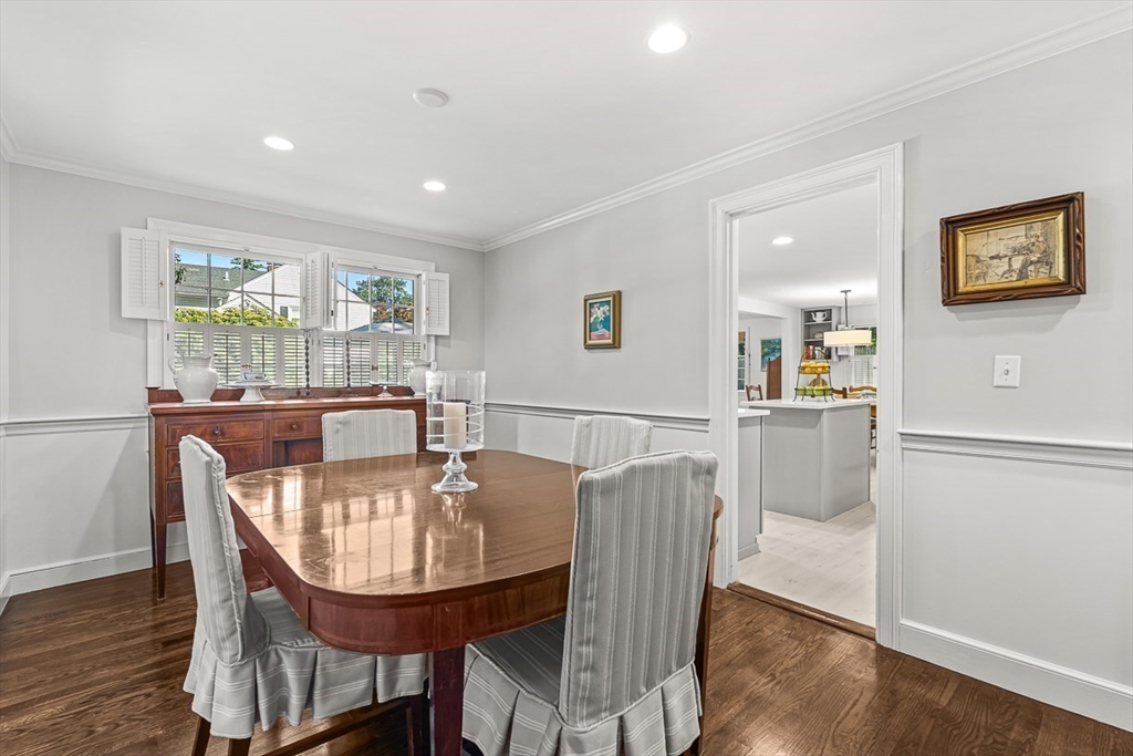 61 Mayo Road Wellesley, MA 02482 - Photo 6 of 23 a view of a dining room with furniture and wooden floor