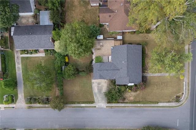 an aerial view of a house