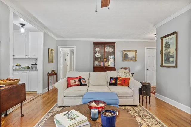 a living room with furniture and a couch
