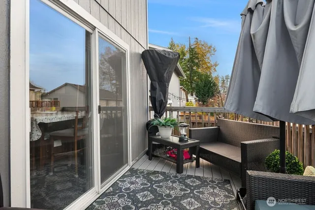 a outdoor living space with patio furniture