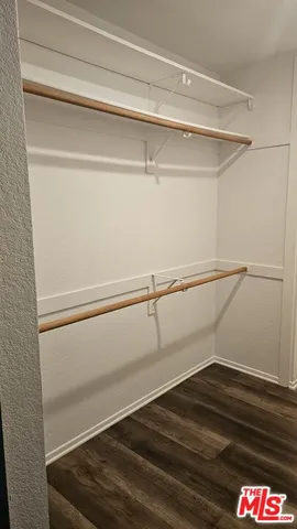 a view of small space with racks on the wall