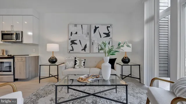 a living room with furniture