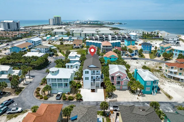 an aerial view of multiple house