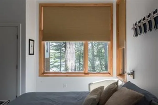 a living room with a bed furniture and a window