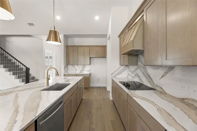 a view of a hallway with windows