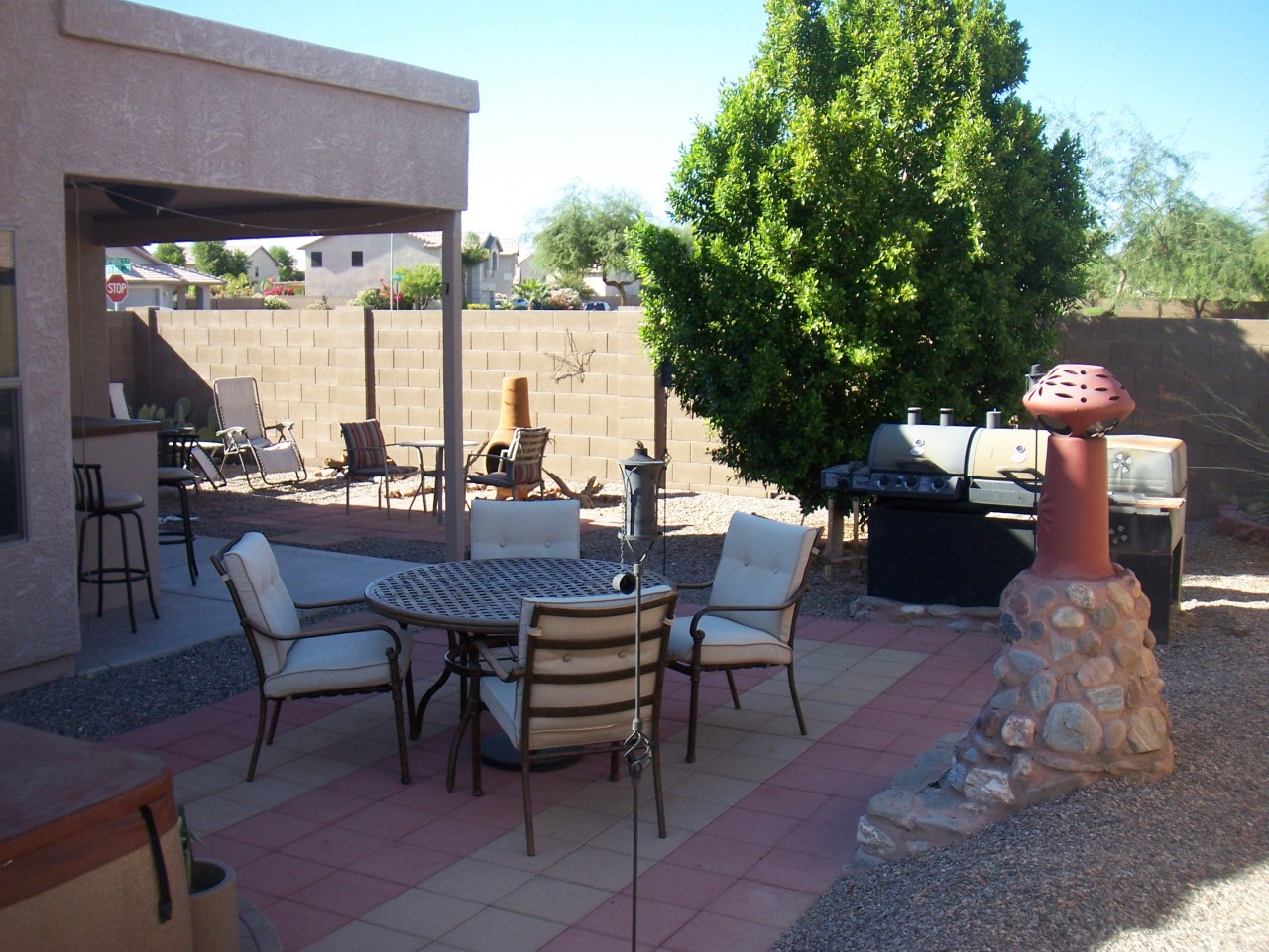 3871 South Chaparral Road Apache Junction, AZ 85119 - Photo 12 of 14 LARGE PATIO W/BUILT-IN FIREPLACE