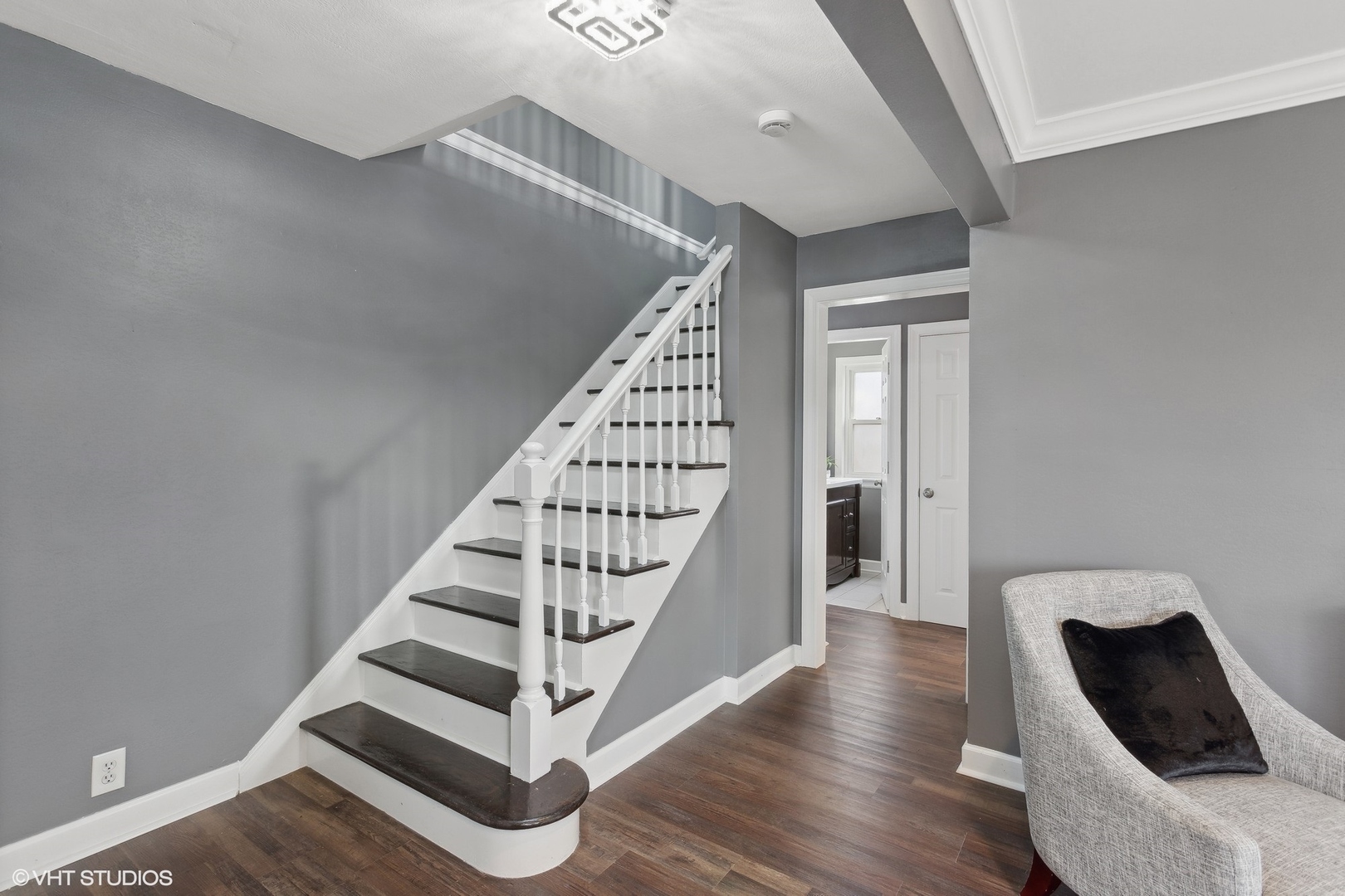 8501 Harding Avenue Skokie, IL 60076 - Photo 16 of 37 a view of entryway with wooden floor