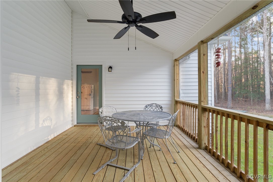 13279 Hanover Courthouse Road Hanover, VA 23069 - Photo 43 of 50 Sunroom with ceiling fan and vaulted ceiling