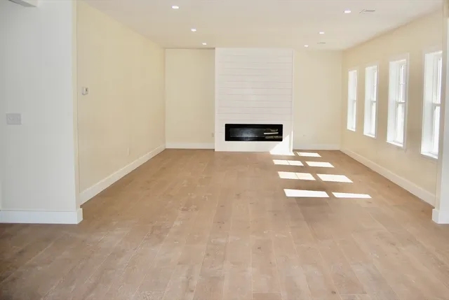 an empty room with windows