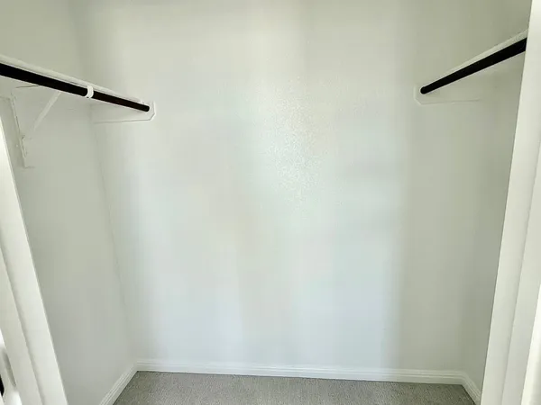 a view of small space with racks on the wall