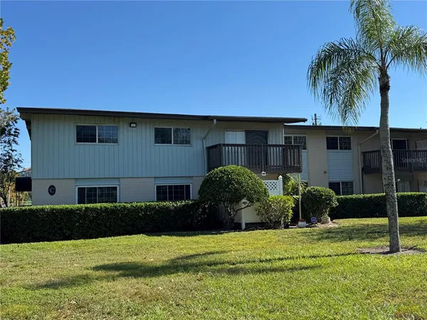 a view of a swimming pool with a yard