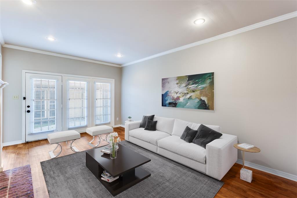 148 Cobblestone Row Denton, TX 76207 - Photo 9 of 37 a living room with furniture and wooden floor