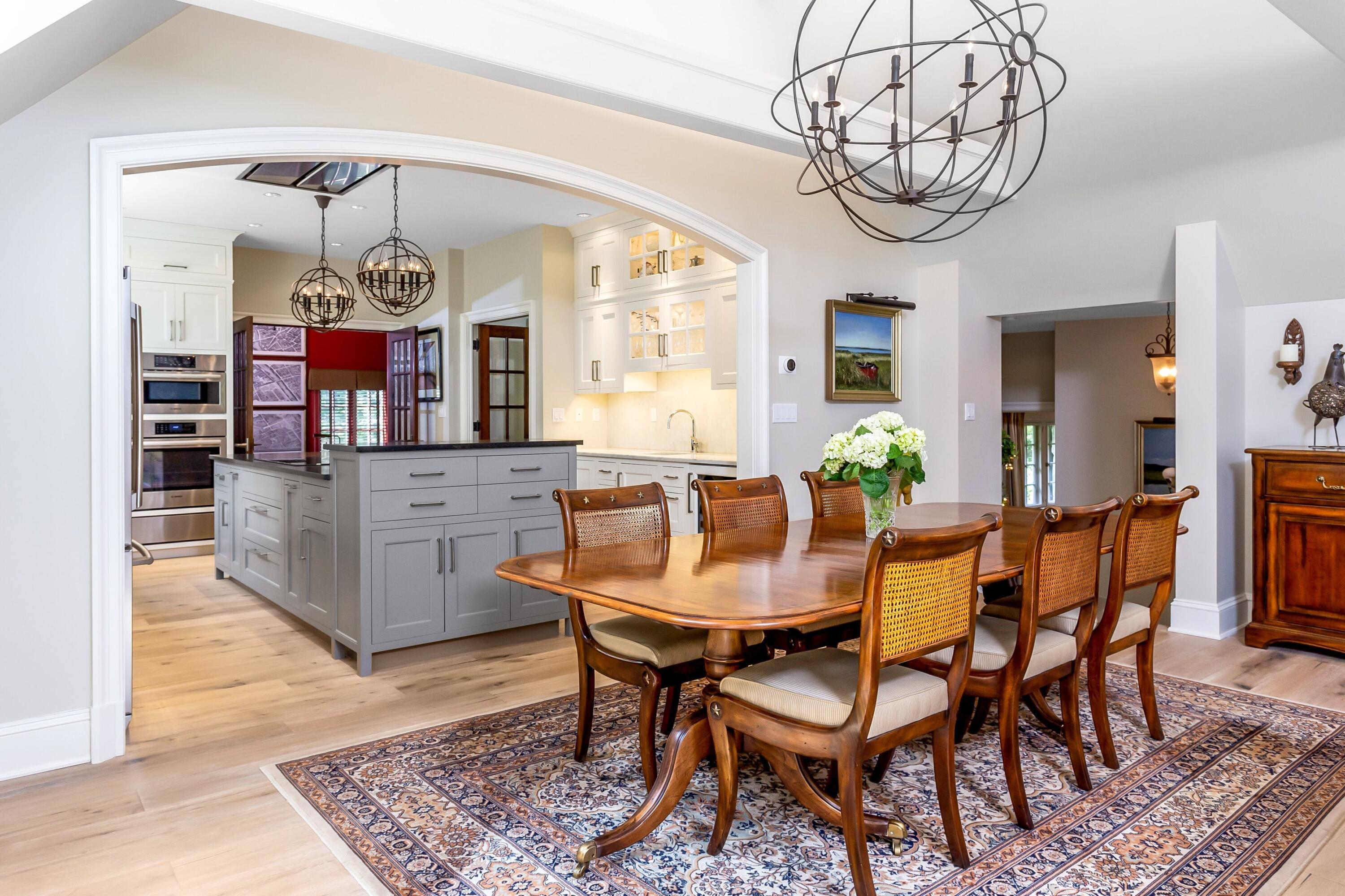 25 Delafield Island Road Darien, CT 06820 - Photo 8 of 23 a view of a dining room with furniture wooden floor and chandelier