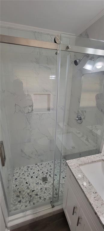 5370 Longmeadow Lane Atlanta, GA 30349 - Photo 11 of 13 a bathroom with a shower and a sink