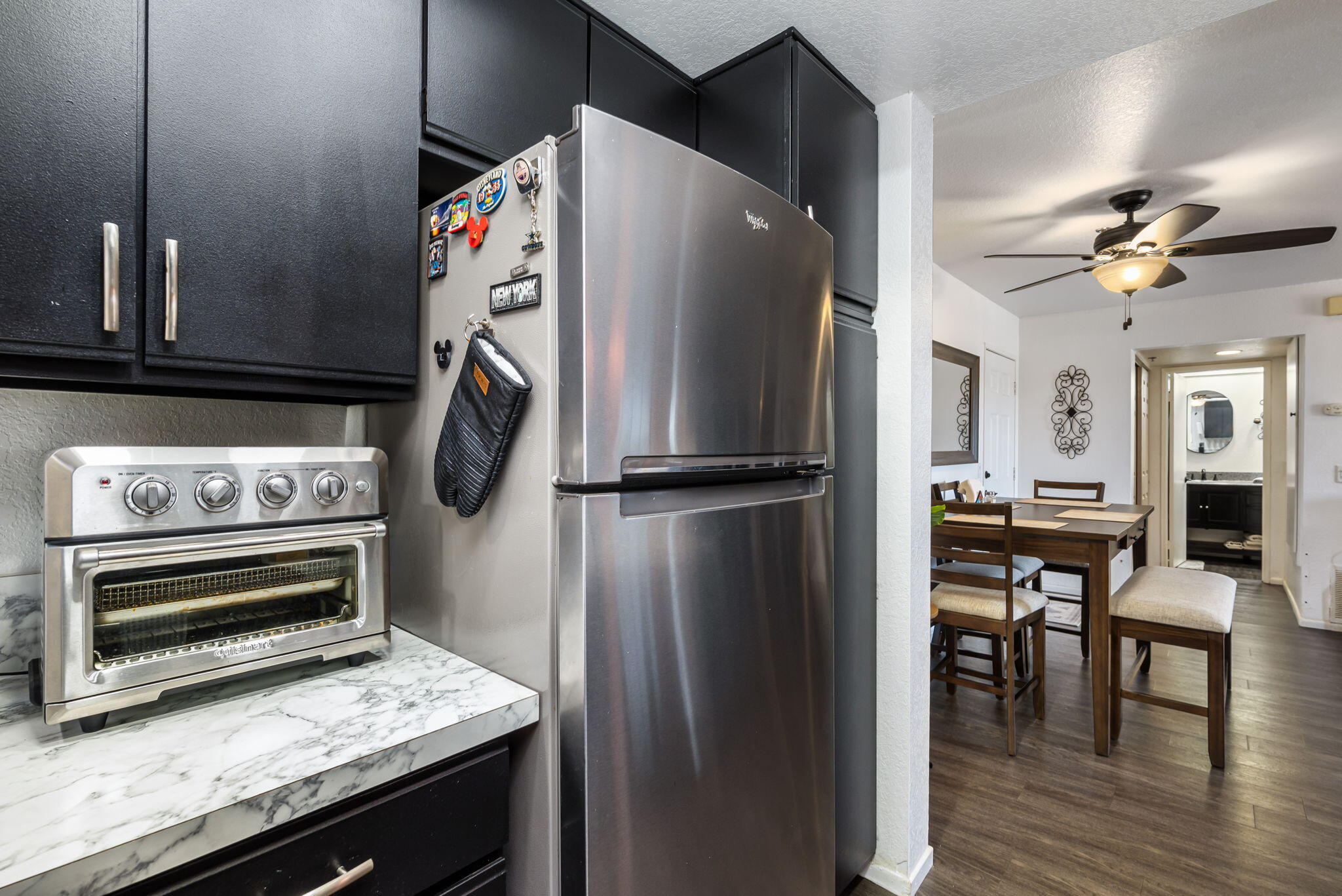 2700 Lawrence Crossley Road, Unit 120 Palm Springs, CA 92264 - Photo 12 of 20 a kitchen with a refrigerator and a stove