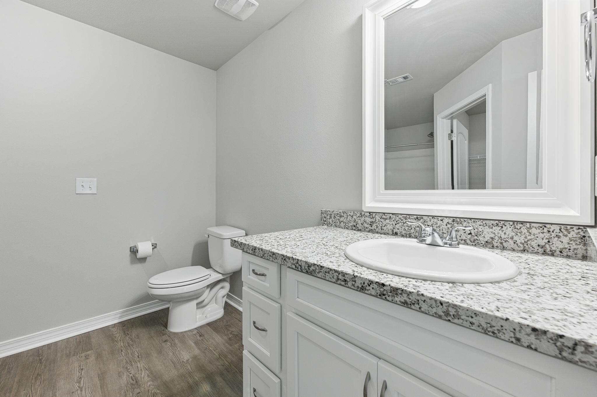 3541 Godwin Road Jay, FL 32565 - Photo 12 of 28 a bathroom with a granite countertop sink and a mirror