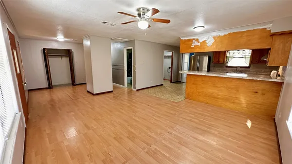 a view of a livingroom with a fireplace
