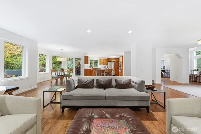 a living room with furniture and a couch