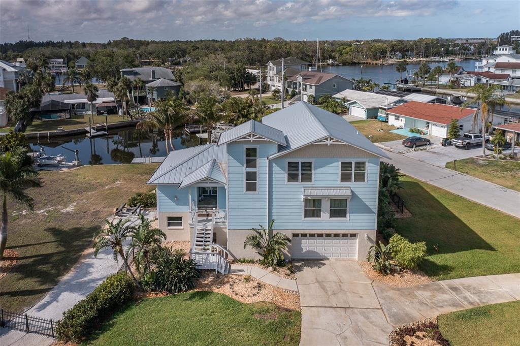 an aerial view of a house
