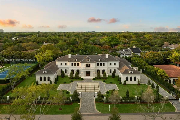 an aerial view of multiple houses
