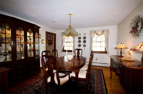 532 A Hubbardston Road Princeton, MA 01541 - Photo 9 of 20 a dining room with furniture a chandelier and wooden floor