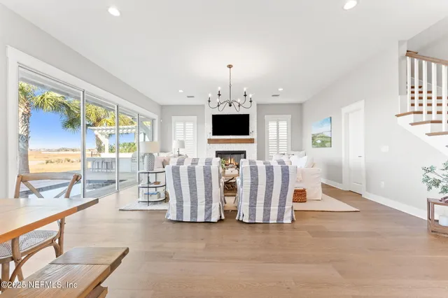 a living room with furniture