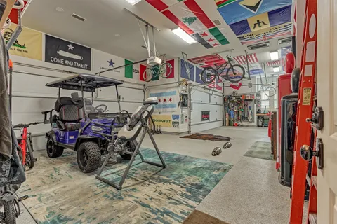 a lobby with furniture and a potted plant