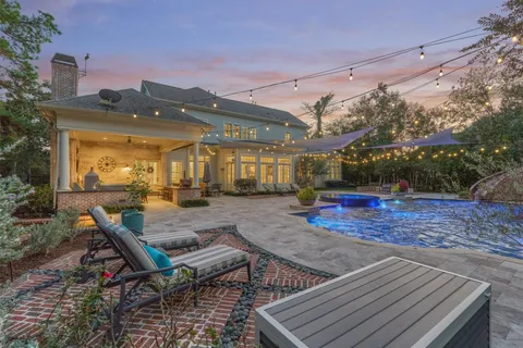 a view of a big yard next to a house