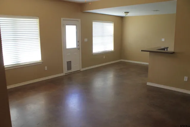 an empty room with a window