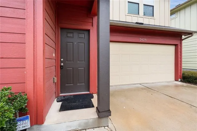 a view of front door of house