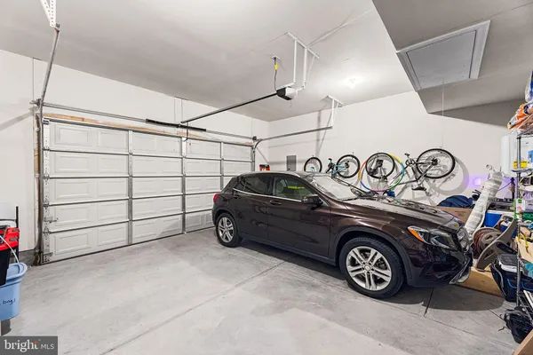 a car parked in a garage