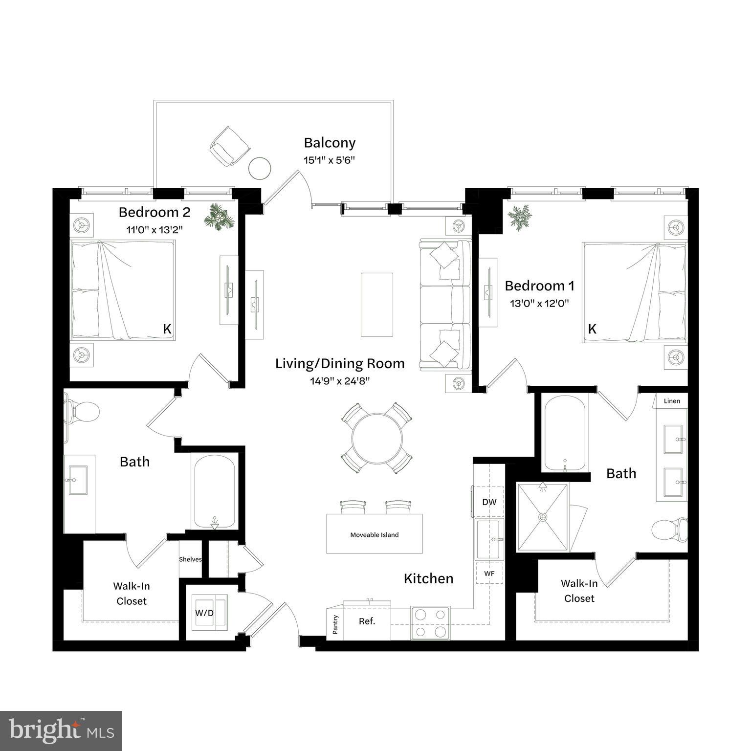 2650 Woodley Road Northwest, Unit 702/VARIES Washington, DC 20008 - Photo 36 of 36 a black and white photo of a living room