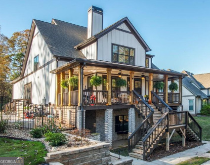 a front view of a house with balcony