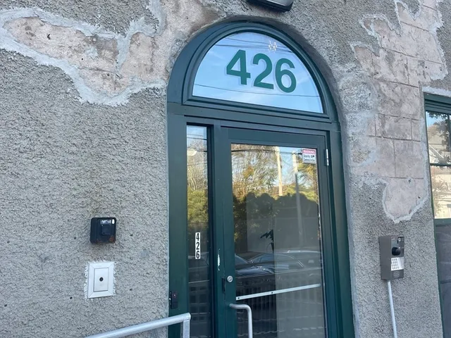 a close view of a door shower
