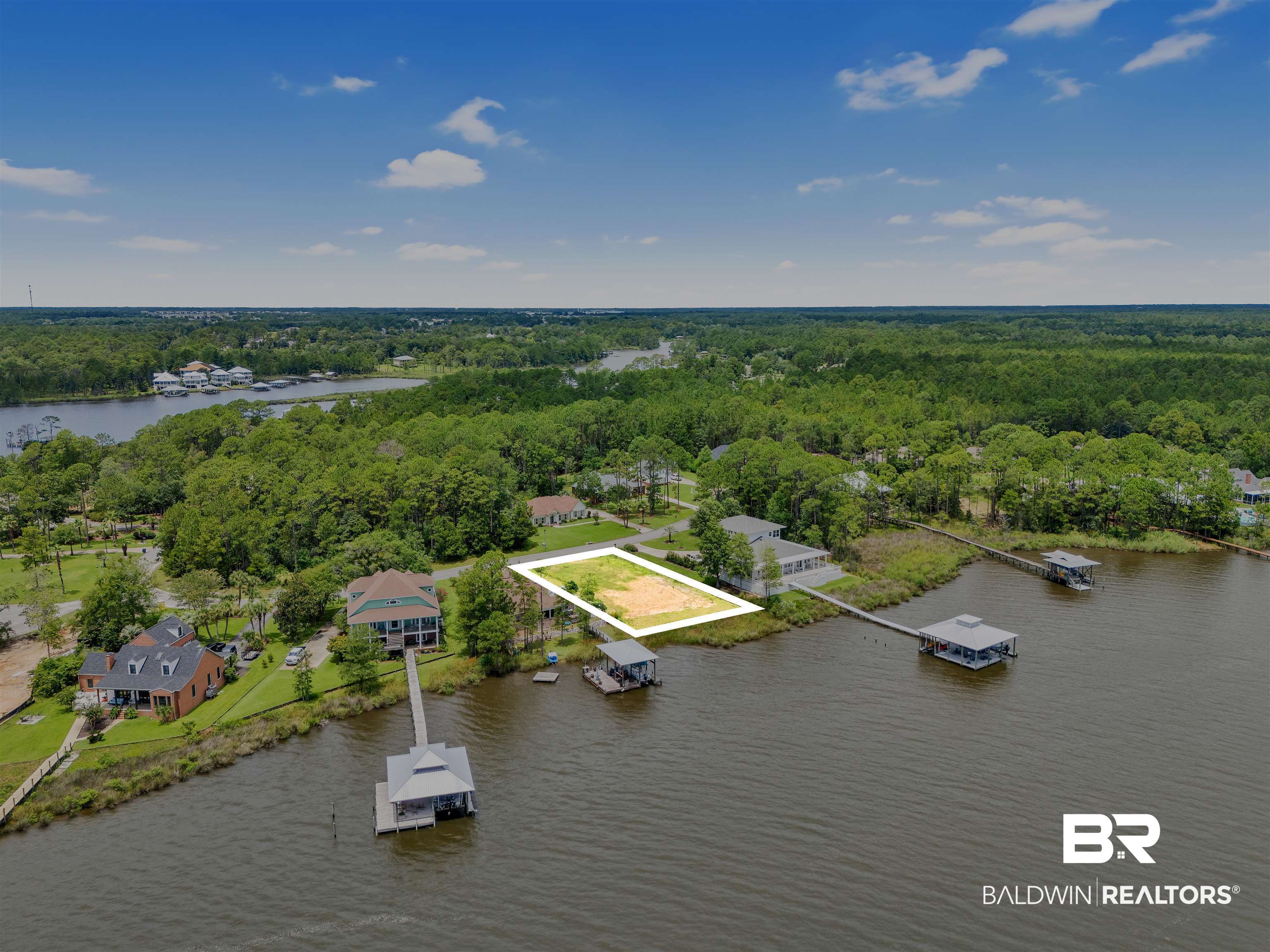 8963 Bay Point Drive Elberta, AL 36530 - Photo 25 of 25 Aerial view of property and surrounding area featuring property parcel outlined and a large body of water