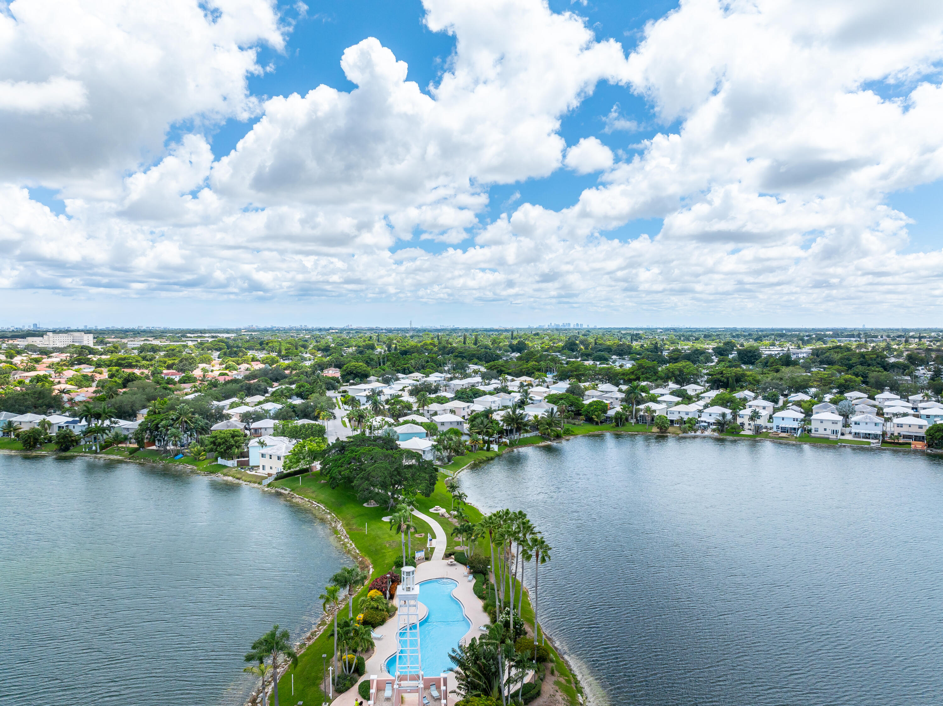 3084 Lighthouse Place Margate, FL 33063 - Photo 34 of 41 an aerial view of city and lake