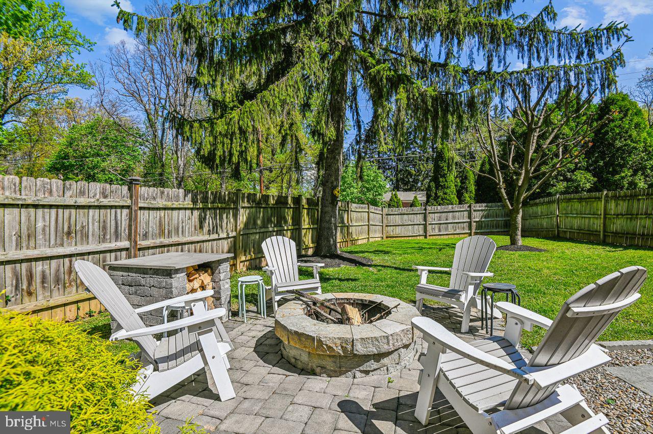 Fire pit in Fenced in Back Yard